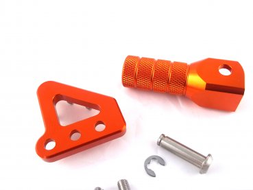 Fußbremshebelauftritt + Schalthebel Spitze orange passend für KTM 690 SMC R Duke Enduro EXC