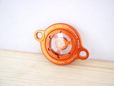 Ölfilterdeckel orange mit Schauglas  passend für KTM 250-500 EXC-F SXF XC-F