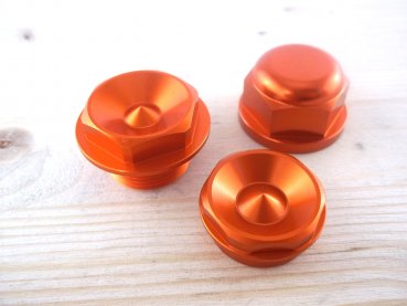 Set Muttern Achse v+h Achsmuttern orange passend für KTM 125-560 SX F EXC SMR 03-15