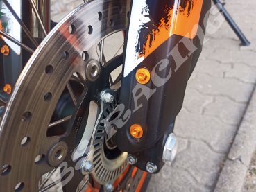 Gabelschützer Schrauben orange passend für KTM 690 SMC R Enduro R  EXC F SX F