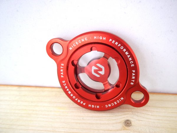 Ölfilterdeckel mit Schauglas rot passend für GasGas 250 350 450 MC EX EC