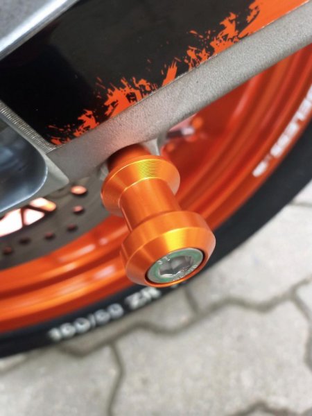 Spulen Sliders Bobbins orange  passend für KTM 690 SMC R Duke