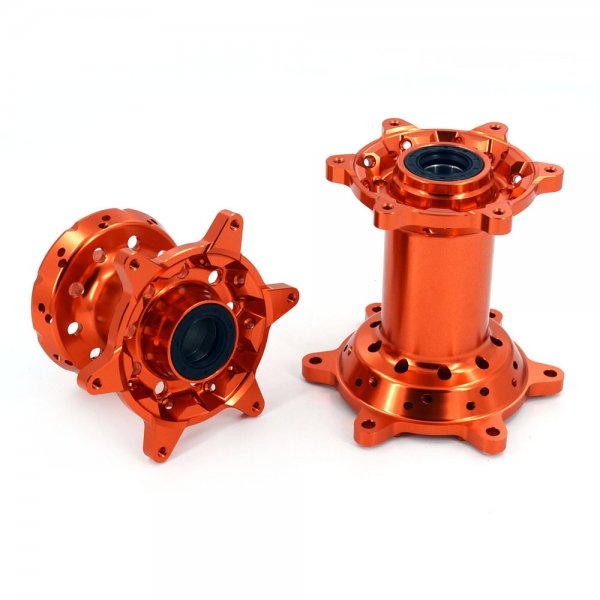 Rad Nabe vorne+hinten orange eloxiert passend für KTM SX SXF SXS EXC SMR Supermoto