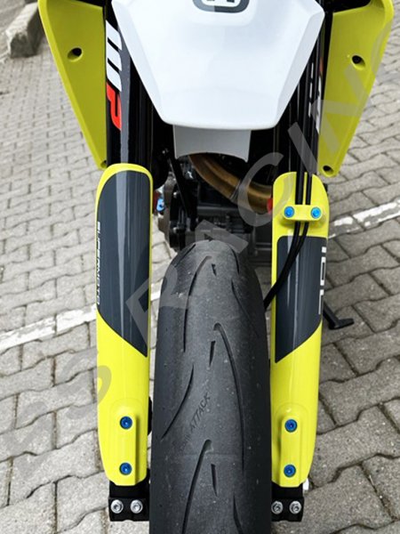 Gabelschützer Schrauben Set 6+2 blau passend für Husqvarna 701 FE TC FX KTM