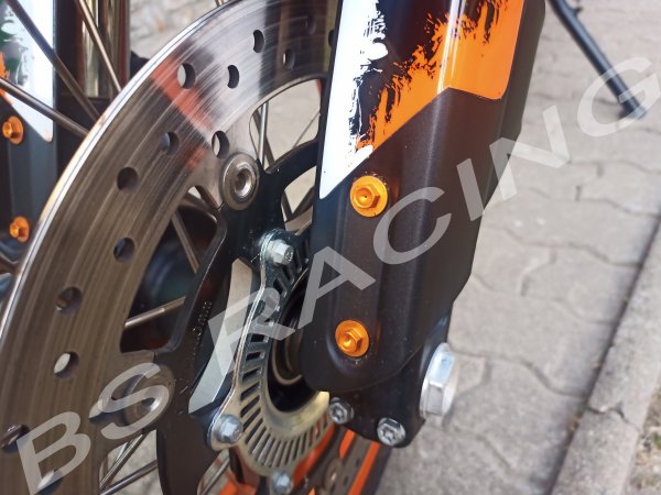 Gabelschützer Schrauben orange passend für KTM 690 SMC R Enduro R  EXC F SX F