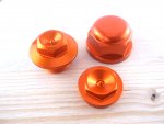 Set Muttern Achse v+h Achsmuttern orange passend für KTM 125-500 EXC F 2016-23